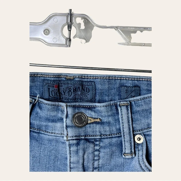 0400W. LUCKY BRAND DENIM JEANS SIZE 2/26 MEDIUM WASH IN COLOR SKINNY STYLE - Picture 7 of 14